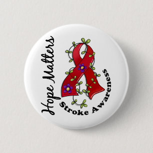 Flower Ribbon 4 Hope Matters Stroke Button