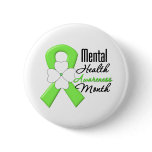 Flower Ribbon - Mental Health Awareness Month Button