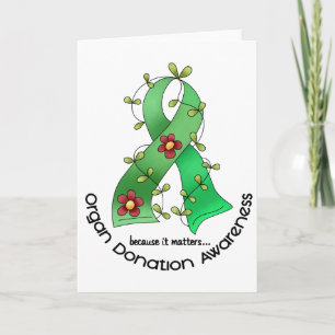 Flower Ribbon ORGAN DONATION AWARENESS Apparel Card