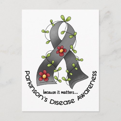 Flower Ribbon PARKINSONS DISEASE AWARENESS Tees Postcard