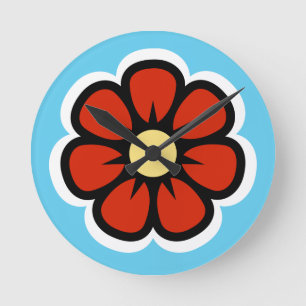 Flower Round Clock