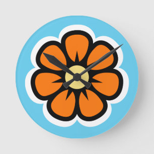 Flower Round Clock