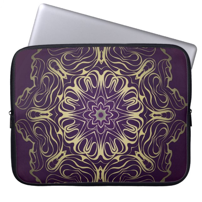 Flower Round Pattern. Illustration. Valentine's, B Laptop Sleeve (Front)