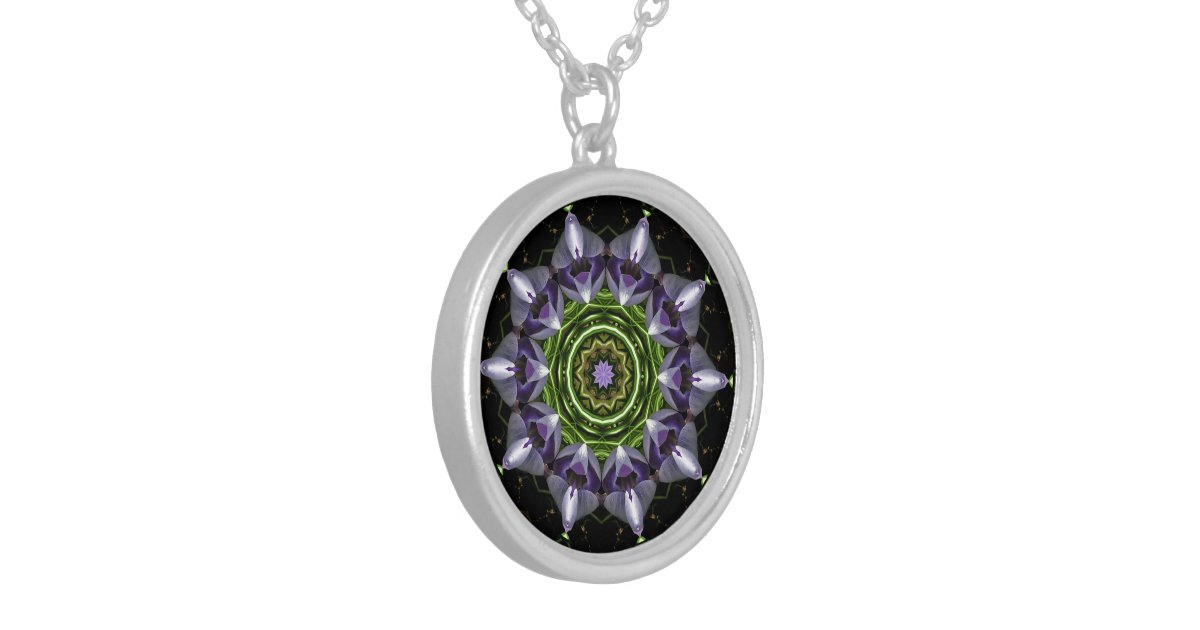 Flower Round Pendant Necklace | Zazzle