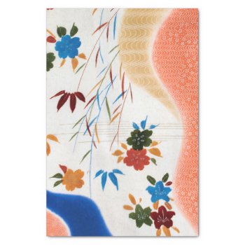 Flower & Running Water  Japanese Design Tissue Paper by Wagaraya at Zazzle