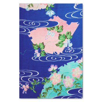 Flower & Running Water  Japanese Design Tissue Paper by Wagaraya at Zazzle