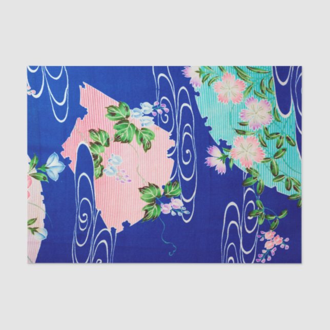 Flower & Running Water, Japanese Design Tissue Paper (Front)