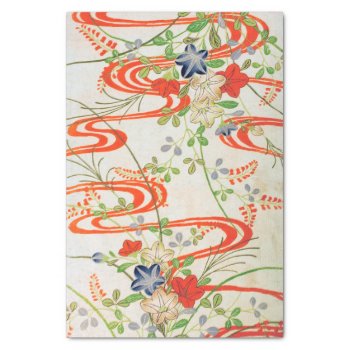 Flower & Running Water  Japanese Vintage Design Tissue Paper by Wagaraya at Zazzle