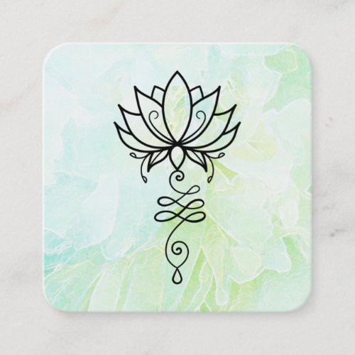  Flower Sacred Geometry Nirvana Yoga Lotus    Square Business Card