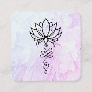 *~* Flower Sacred Geometry Nirvana Yoga Peony Square Business Card