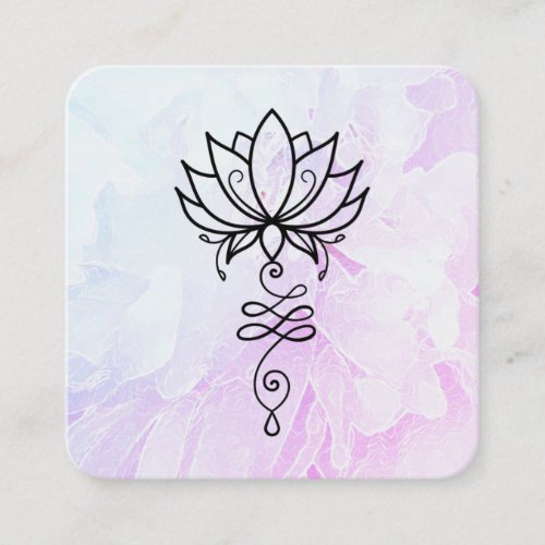  Flower Sacred Geometry Nirvana Yoga Peony   Square Business Card