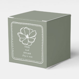 Flower Sage Green Wedding Favor Boxes