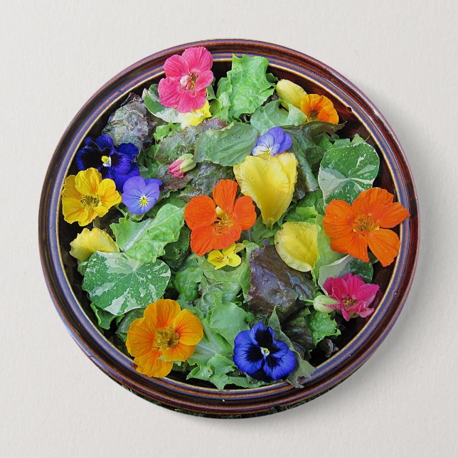 Flower Salad Button (Front)