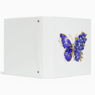 Flower Sapphire Butterfly 3 Ring Binder