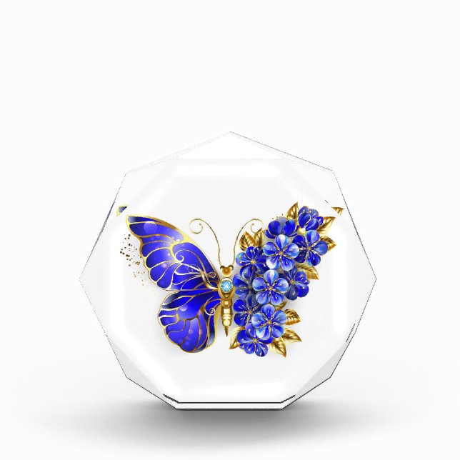 Flower Sapphire Butterfly Acrylic Award (Front)
