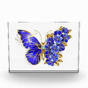 Flower Sapphire Butterfly Acrylic Award