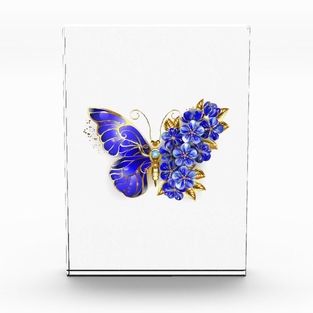 Flower Sapphire Butterfly Acrylic Award (Front)