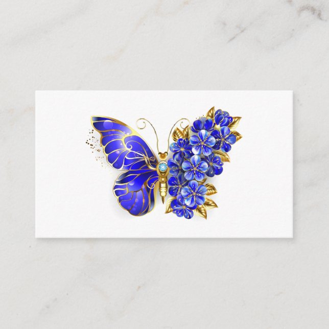 Flower Sapphire Butterfly Advice Card (Front)