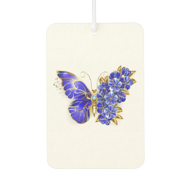 Flower Sapphire Butterfly Air Freshener (Front)