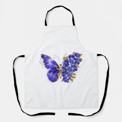 Flower Sapphire Butterfly Apron