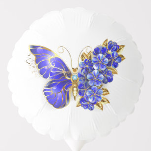 Flower Sapphire Butterfly Balloon