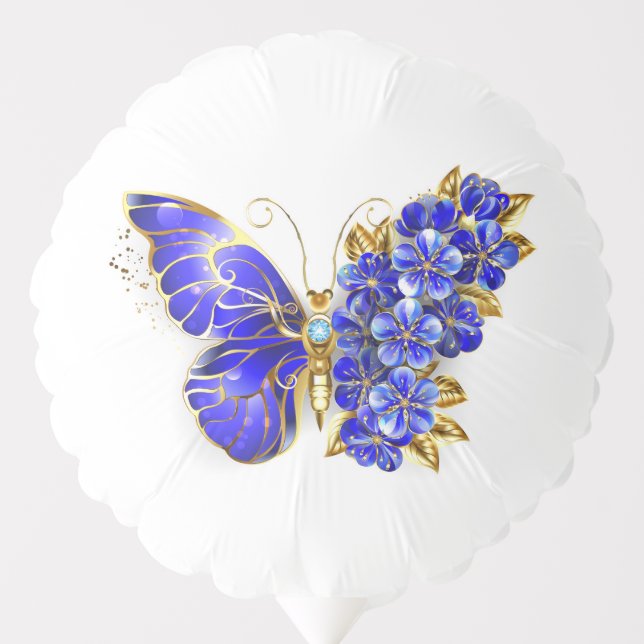 Flower Sapphire Butterfly Balloon (Front)