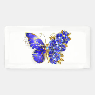 Flower Sapphire Butterfly Banner