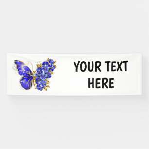Flower Sapphire Butterfly Banner