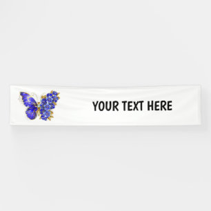 Flower Sapphire Butterfly Banner