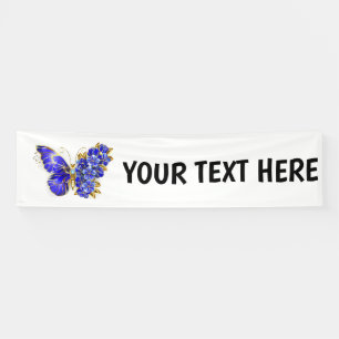 Flower Sapphire Butterfly Banner