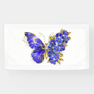Flower Sapphire Butterfly Banner