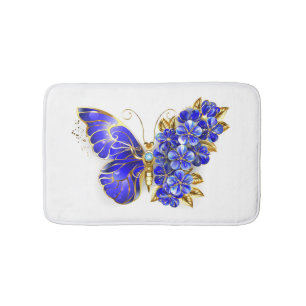 Flower Sapphire Butterfly Bath Mat