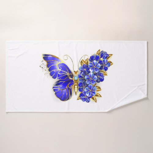 Flower Sapphire Butterfly Bath Towel