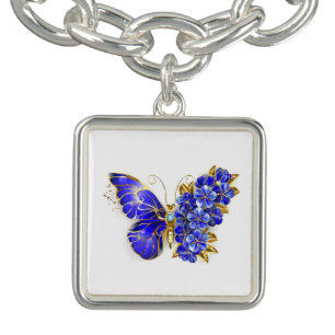 Flower Sapphire Butterfly Bracelet
