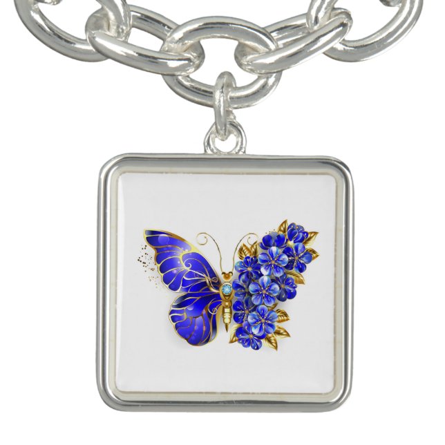 Flower Sapphire Butterfly Bracelet (Design)