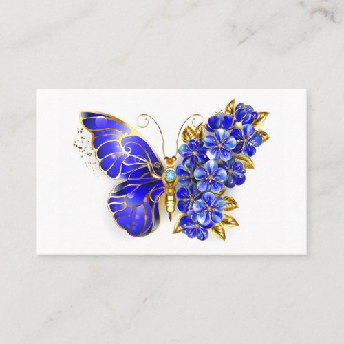 Flower Sapphire Butterfly Business Card