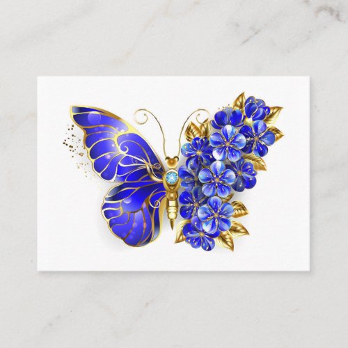 Flower Sapphire Butterfly Calling Card