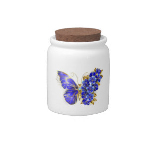 Flower Sapphire Butterfly Candy Jar