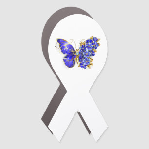 Flower Sapphire Butterfly Car Magnet