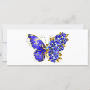 Flower Sapphire Butterfly Card