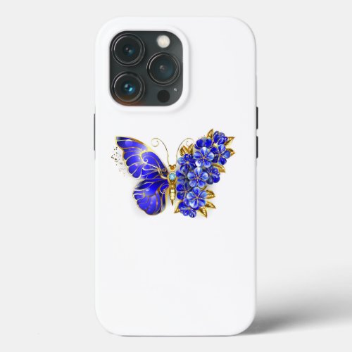 Flower Sapphire Butterfly iPhone 13 Pro Case