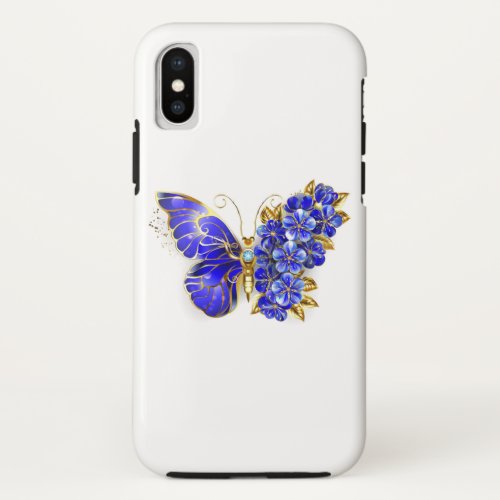 Flower Sapphire Butterfly iPhone XS Case