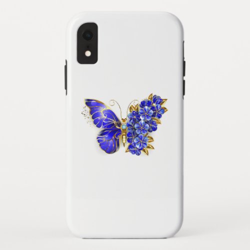 Flower Sapphire Butterfly iPhone XR Case