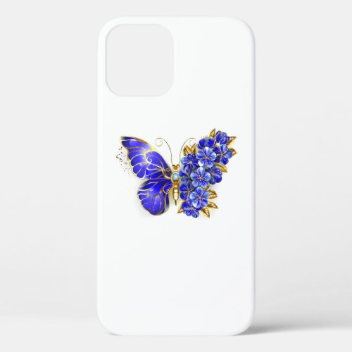 Flower Sapphire Butterfly iPhone 12 Case