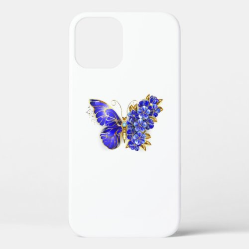 Flower Sapphire Butterfly iPhone 12 Pro Case