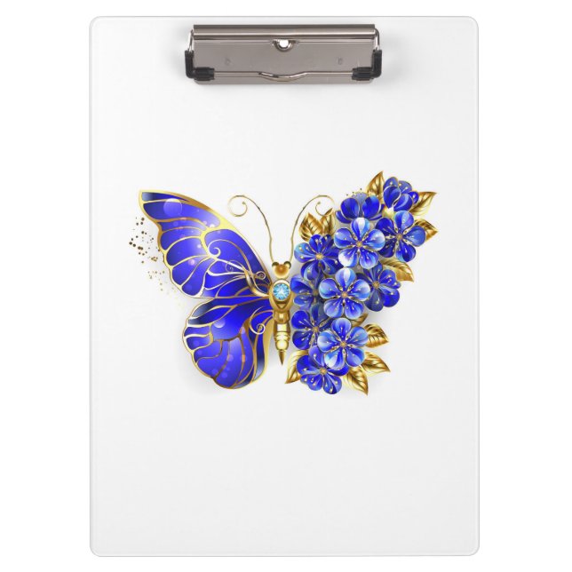 Flower Sapphire Butterfly Clipboard (Front)