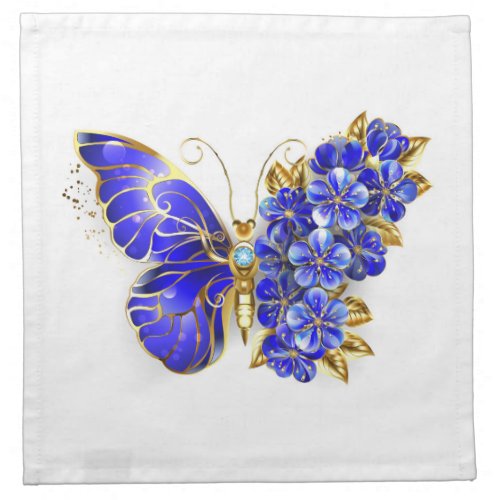 Flower Sapphire Butterfly Cloth Napkin