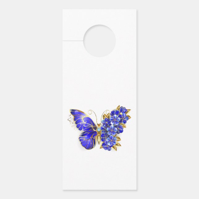 Flower Sapphire Butterfly Door Hanger (Front)
