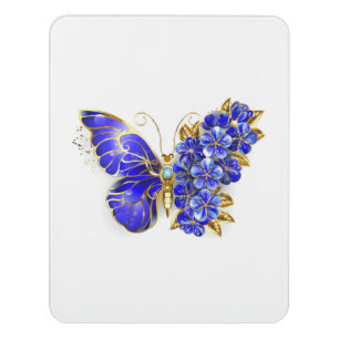 Flower Sapphire Butterfly Door Sign