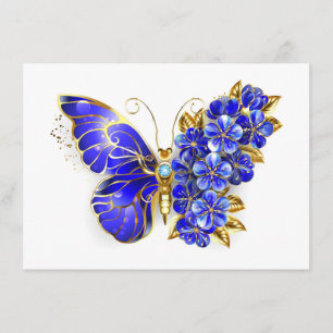 Flower Sapphire Butterfly Enclosure Card